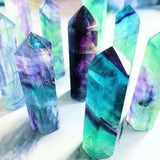 Fluorite Crystal Single Pointed Quartz Pencil Healing Rainbow Gem