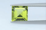Peridot Square Cut Gem Lime Green Pakistan Natural Stones