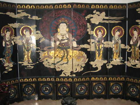 CHINESE HAND MADE ultra rare rose wood living room screen oriental asia antique singapore collectors piece furniture home buddha fresco