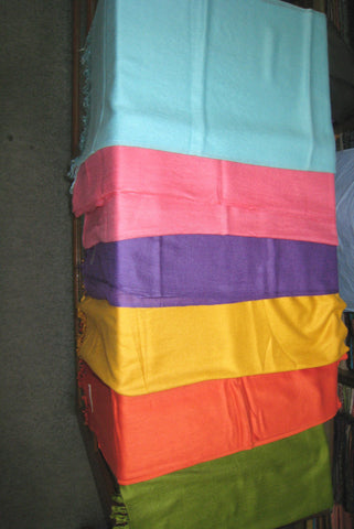 PASHMINA SHAWL LADIES 100% pure long scarf patu blanket pakistan wrap kashmir wool stole woolen sheep blue pink beige afghan indian women