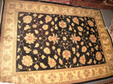 PERSIAN RUG Oriental Carpet chobee chobi afghan 5x8 hand knotted 400 kpsi 100% wool black new stunning
