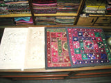 AFGHAN PURE COTTON cushion pillow cover embroidered handmade mirror work patu ethnic baloch sindh sofa bed couch south asian 15"x15" new